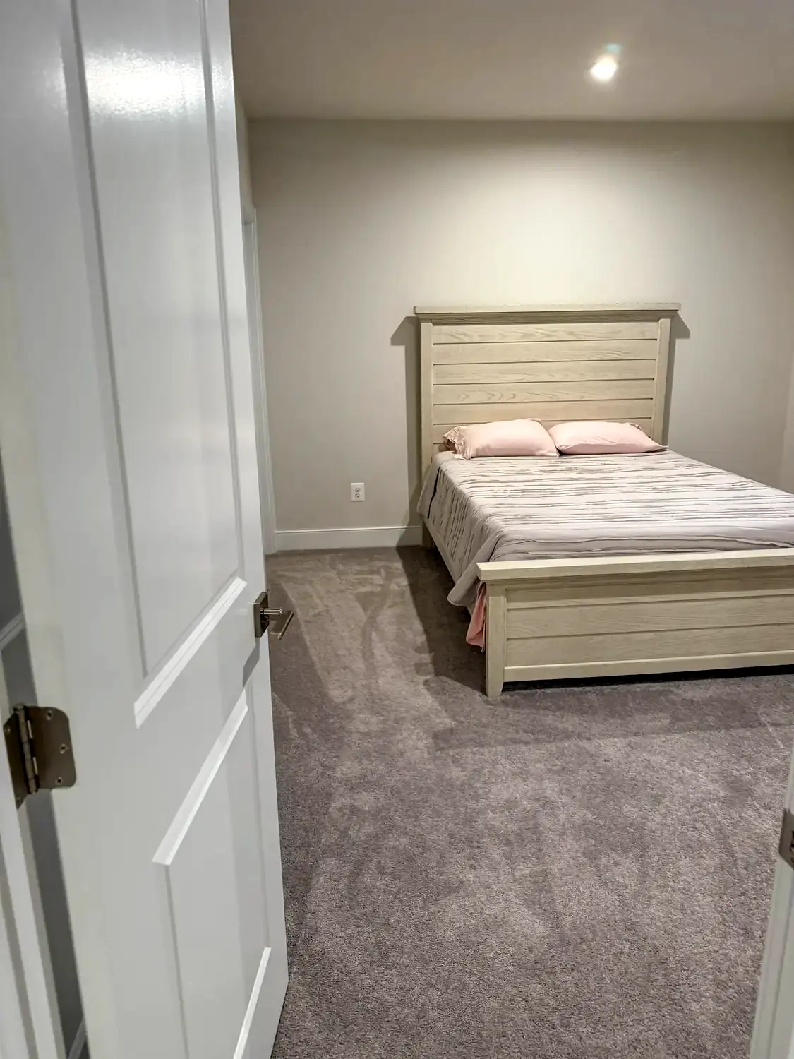 Finished basement living and guest space, basement finishing project in Northern Virginia by HOM Design & Build, view 3