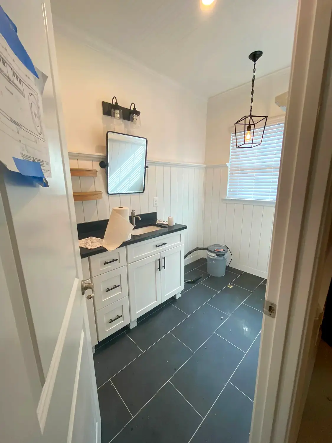 Tub surround and vanity, bathroom remodeling project in Northern Virginia by HOM Design & Build, view 1