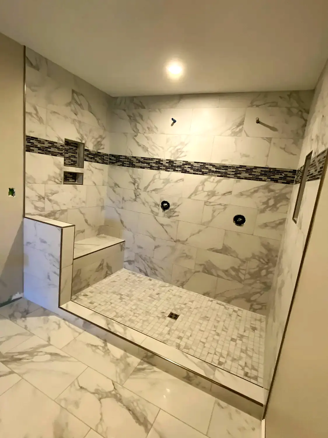 Walk-in shower conversion, bathroom remodeling project in Northern Virginia by HOM Design & Build, view 1