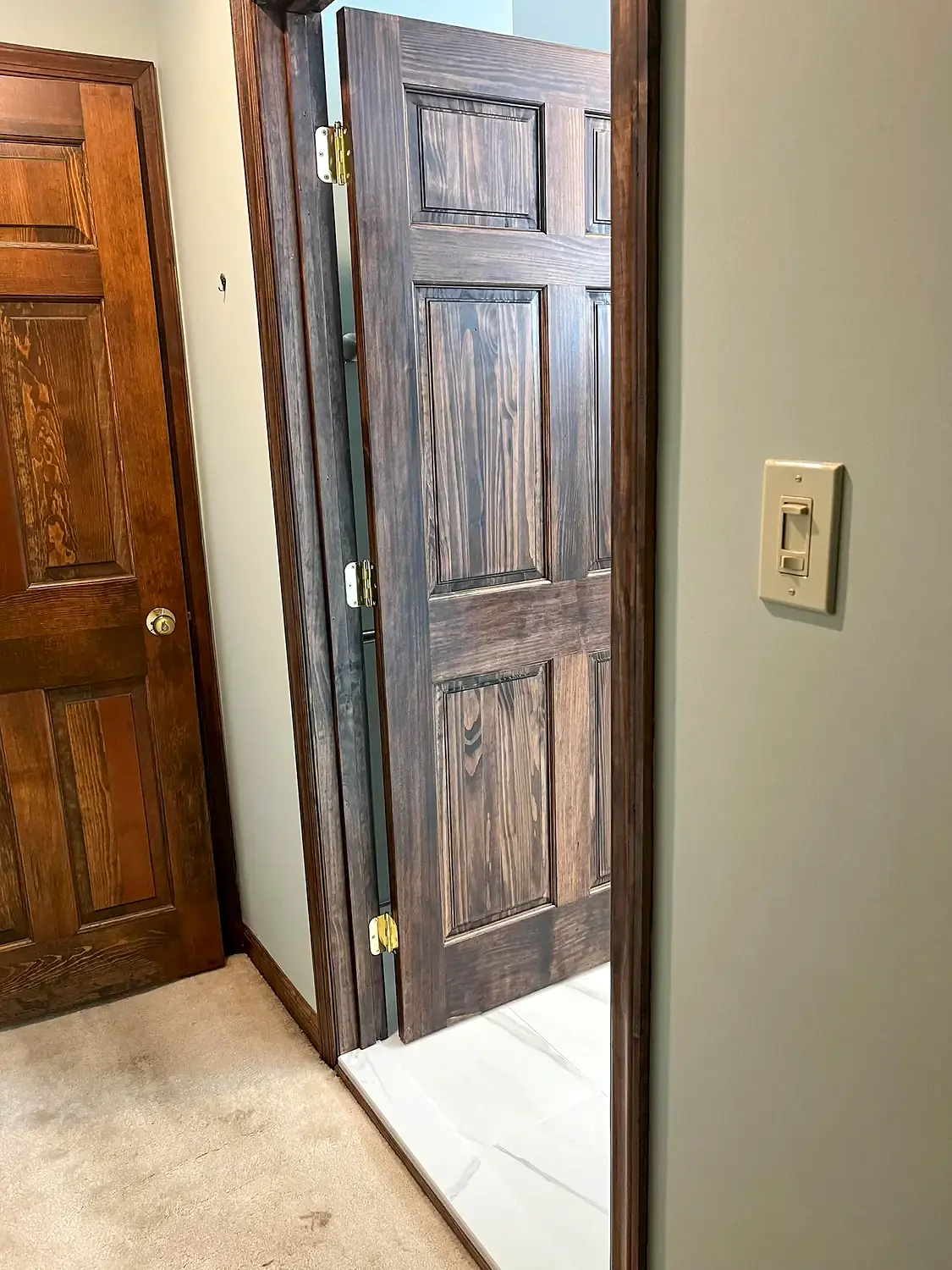Accessible primary bathroom, bathroom remodeling project in Northern Virginia by HOM Design & Build, view 1