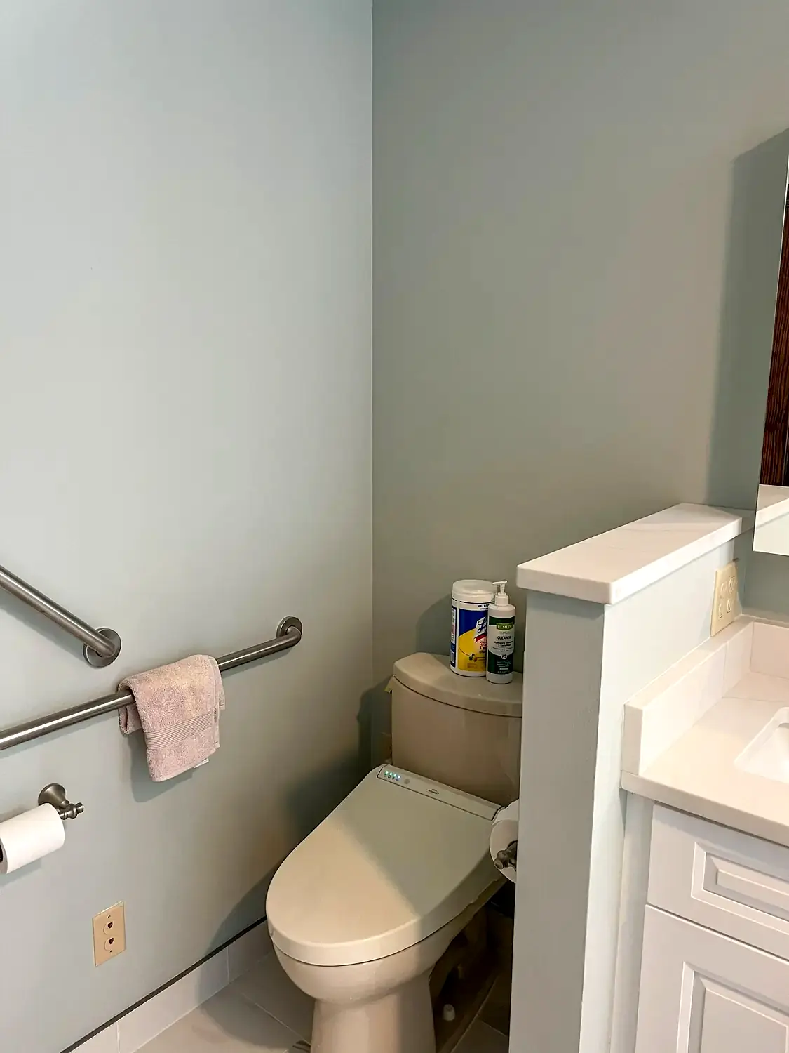 Accessible primary bathroom, bathroom remodeling project in Northern Virginia by HOM Design & Build, view 4
