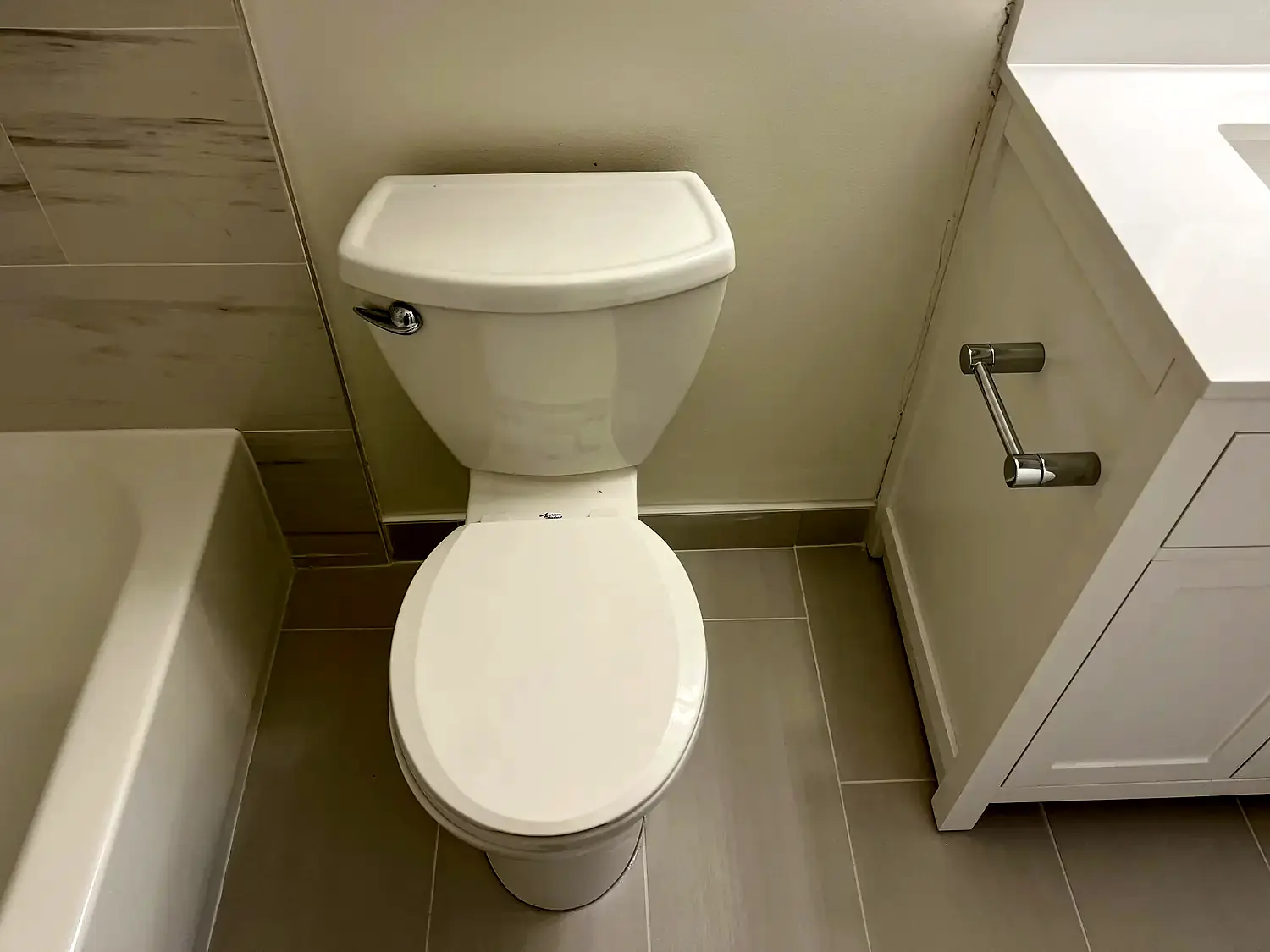 Powder-room refresh, bathroom remodeling project in Northern Virginia by HOM Design & Build, view 2