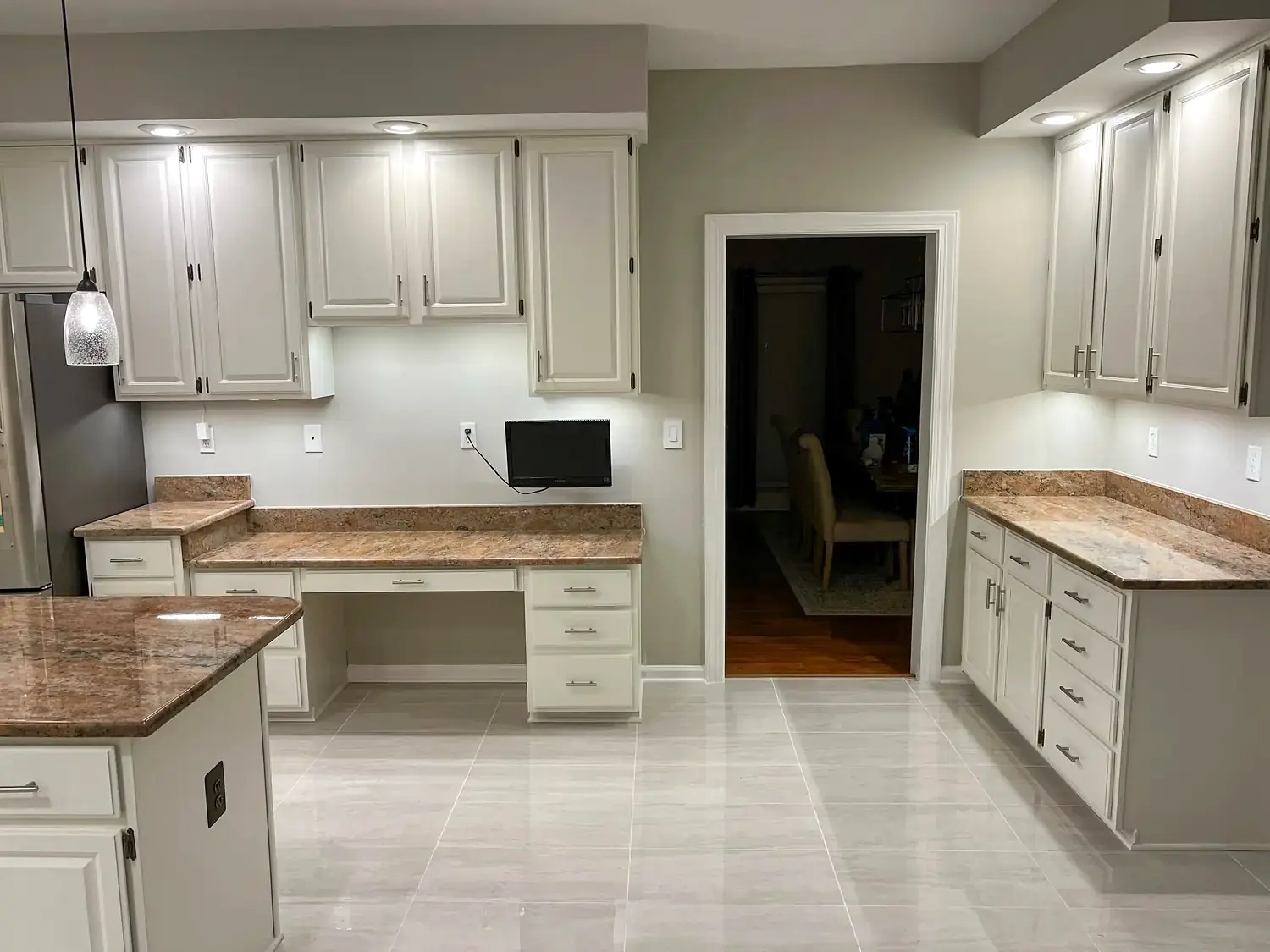 Detailed cabinet and island renovation, kitchen remodeling project in Northern Virginia by HOM Design & Build, view 2