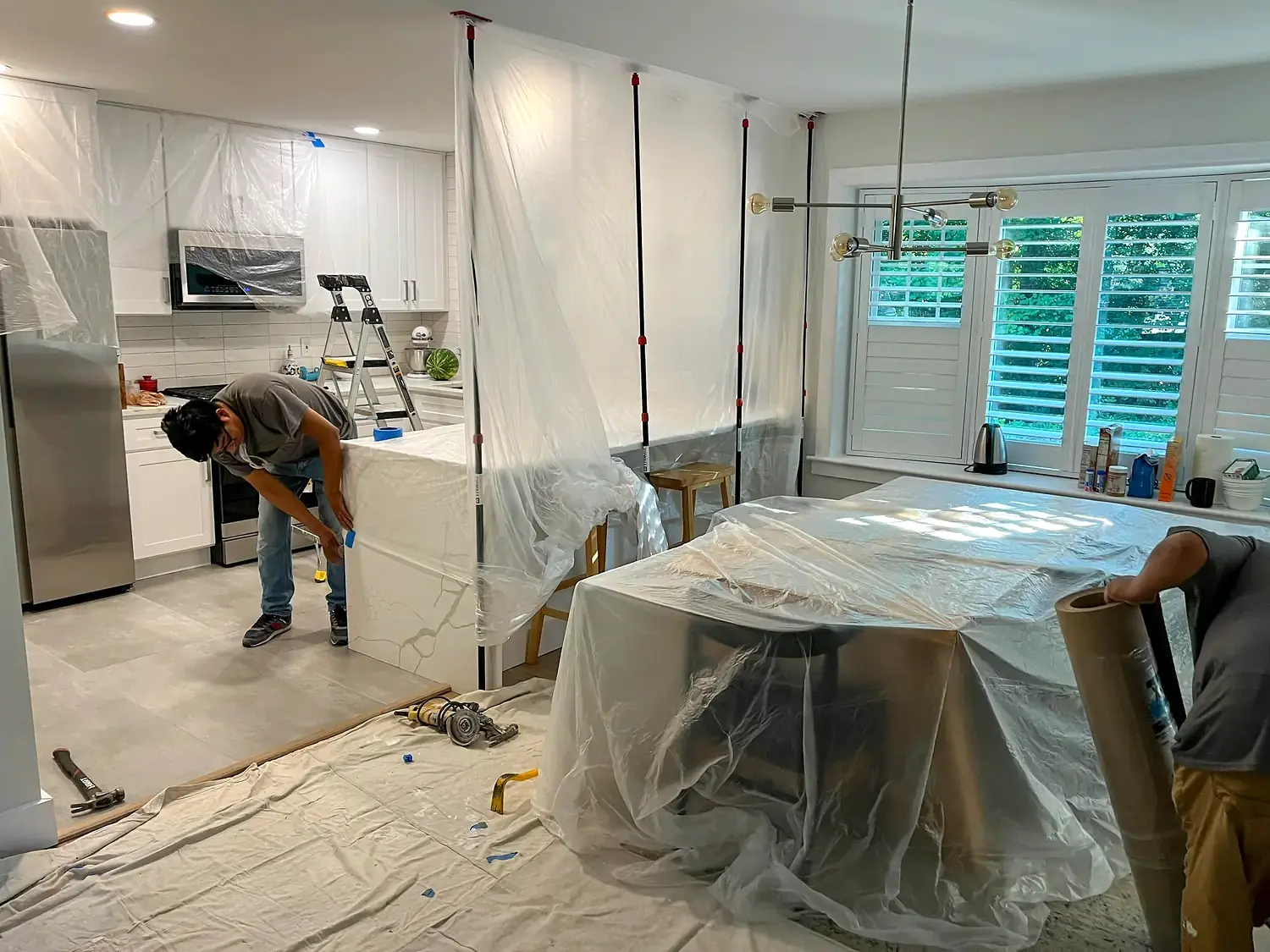 Detailed cabinet and island renovation, kitchen remodeling project in Northern Virginia by HOM Design & Build, view 4