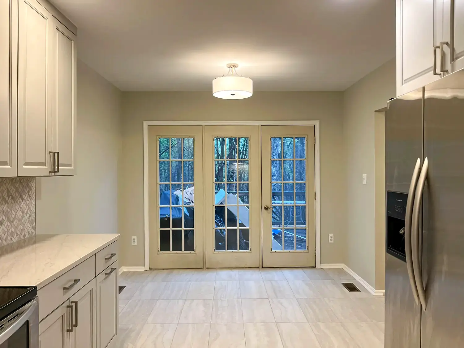 Gray cabinet kitchen, kitchen remodeling project in Northern Virginia by HOM Design & Build, view 3