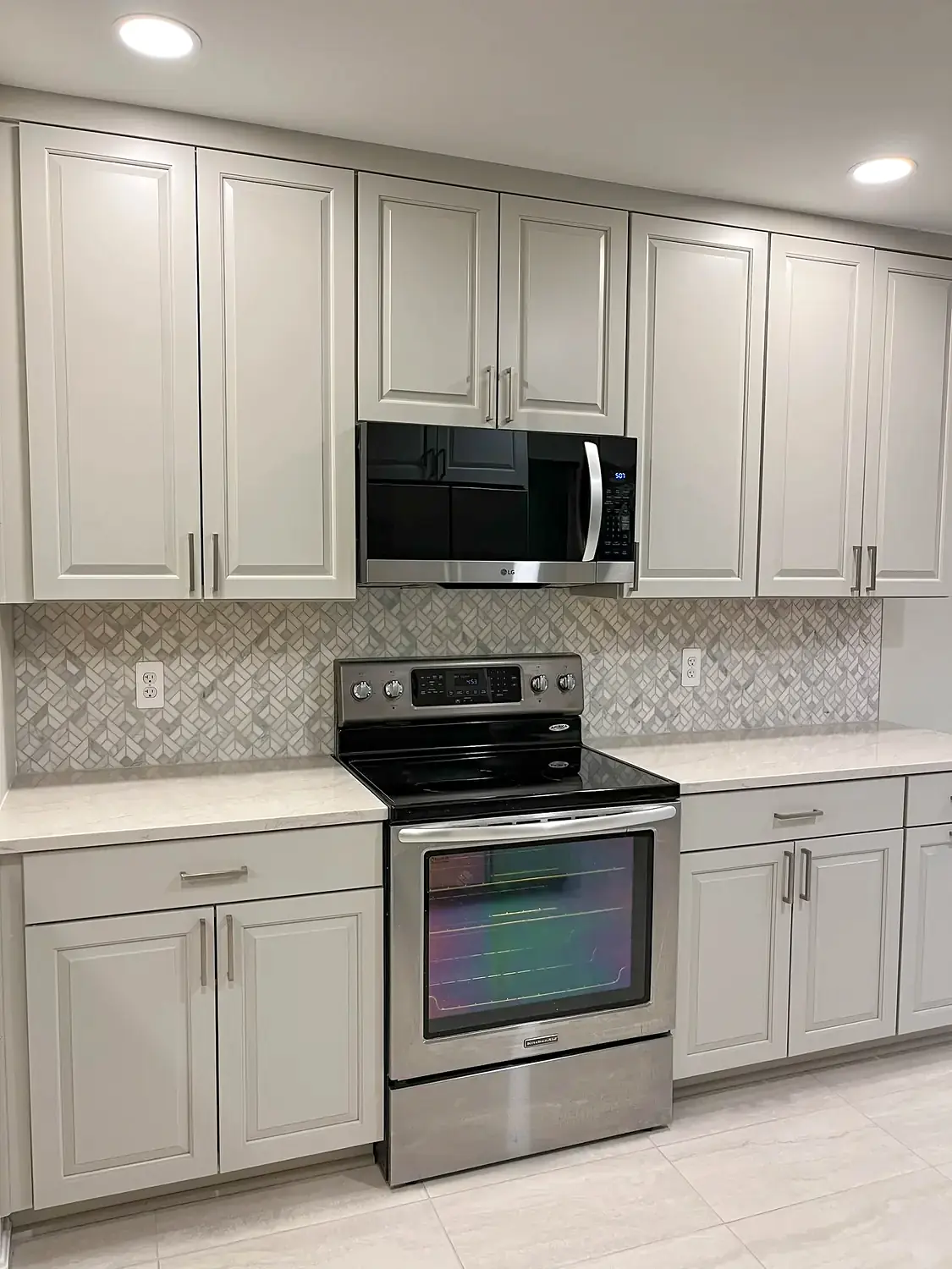 Gray cabinet kitchen, kitchen remodeling project in Northern Virginia by HOM Design & Build, view 8
