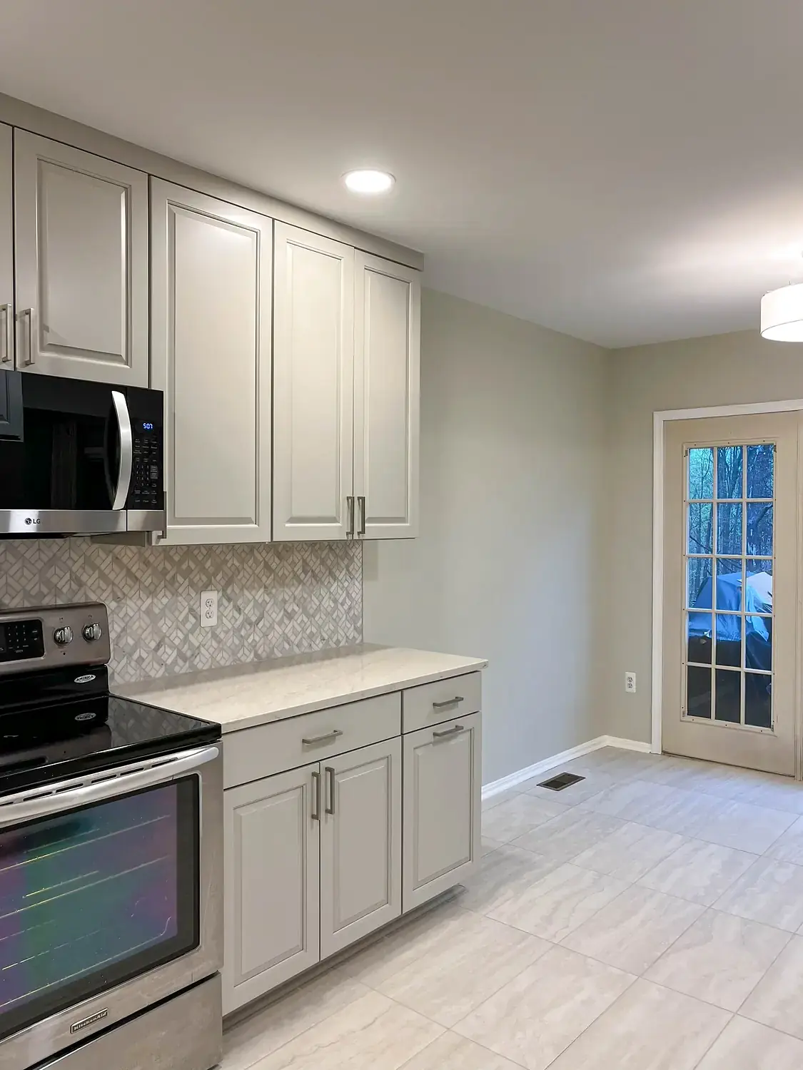 Gray cabinet kitchen, kitchen remodeling project in Northern Virginia by HOM Design & Build, view 9