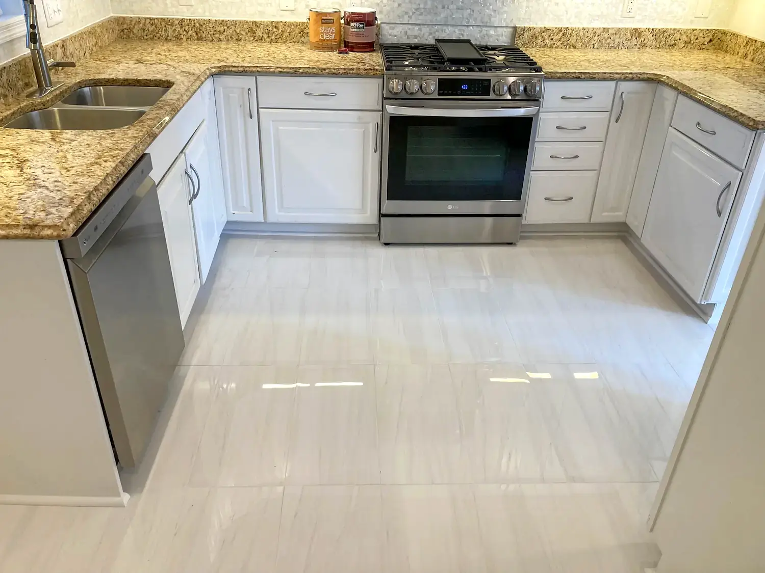 Kitchen tile flooring, flooring project in Northern Virginia by HOM Design & Build, view 1