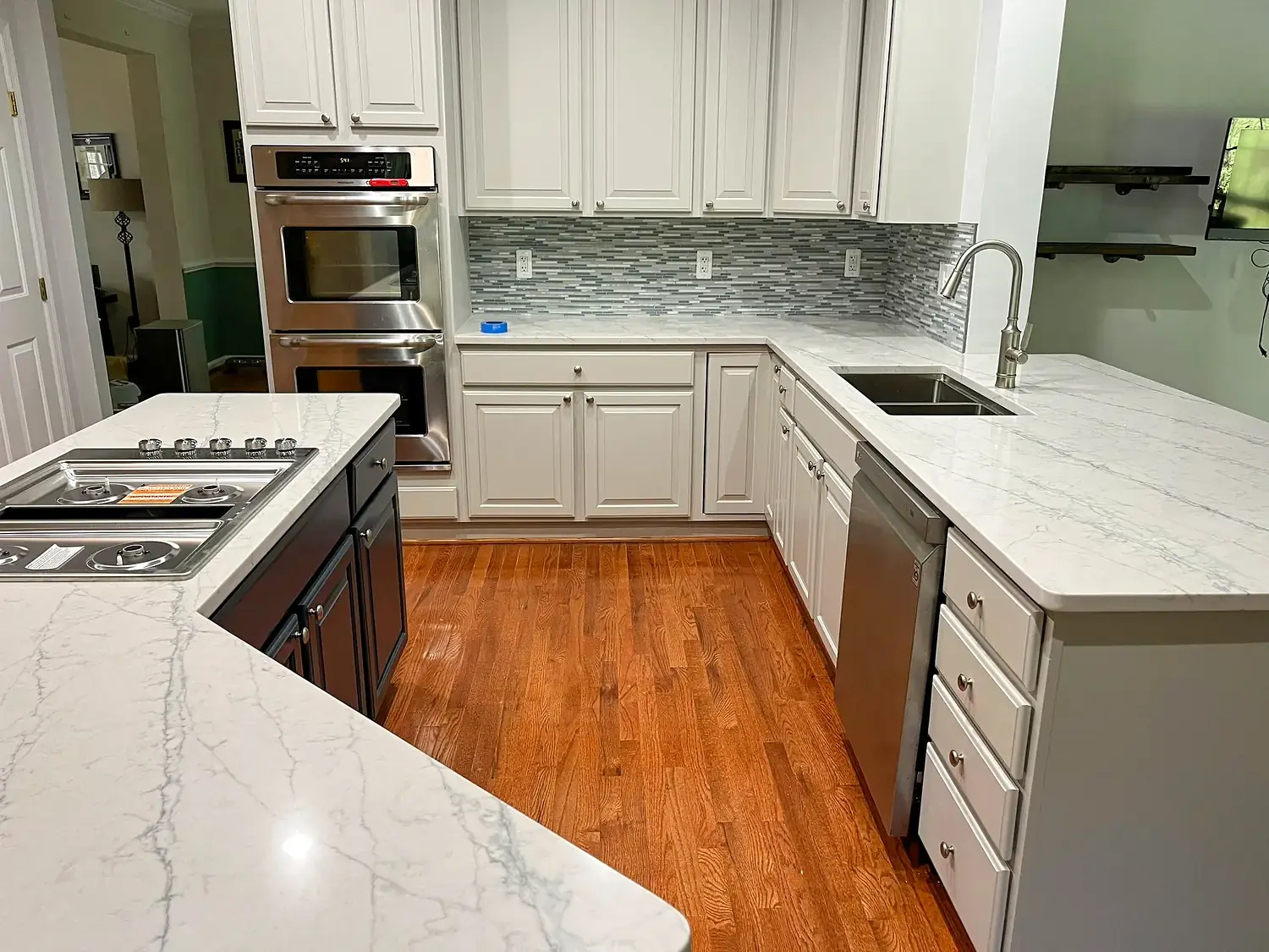 Two-tone island kitchen, kitchen remodeling project in Northern Virginia by HOM Design & Build, view 5