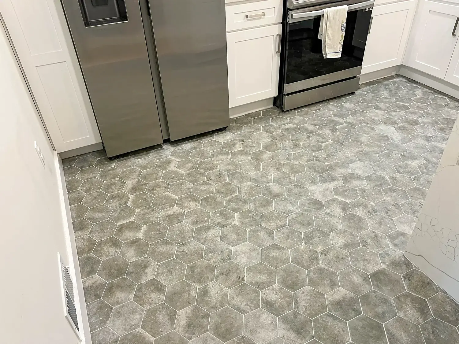 Tile floor and bathroom transitions, flooring project in Northern Virginia by HOM Design & Build, view 5