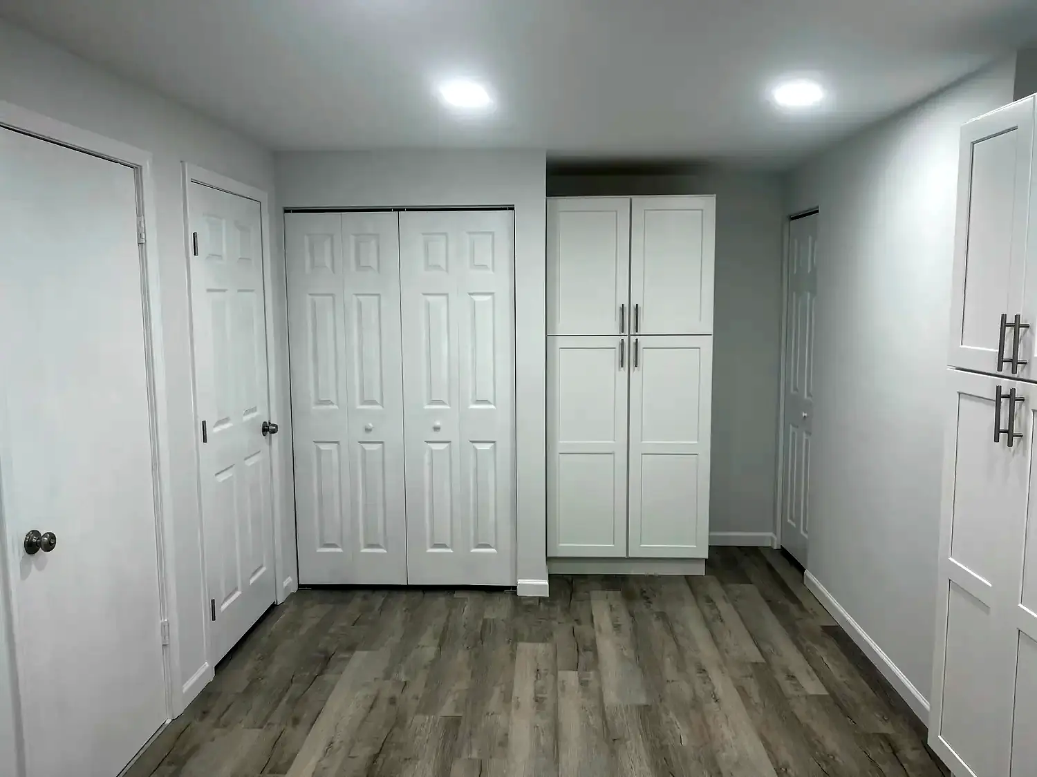 Laundry and storage room, whole-home remodeling project in Northern Virginia by HOM Design & Build, view 2