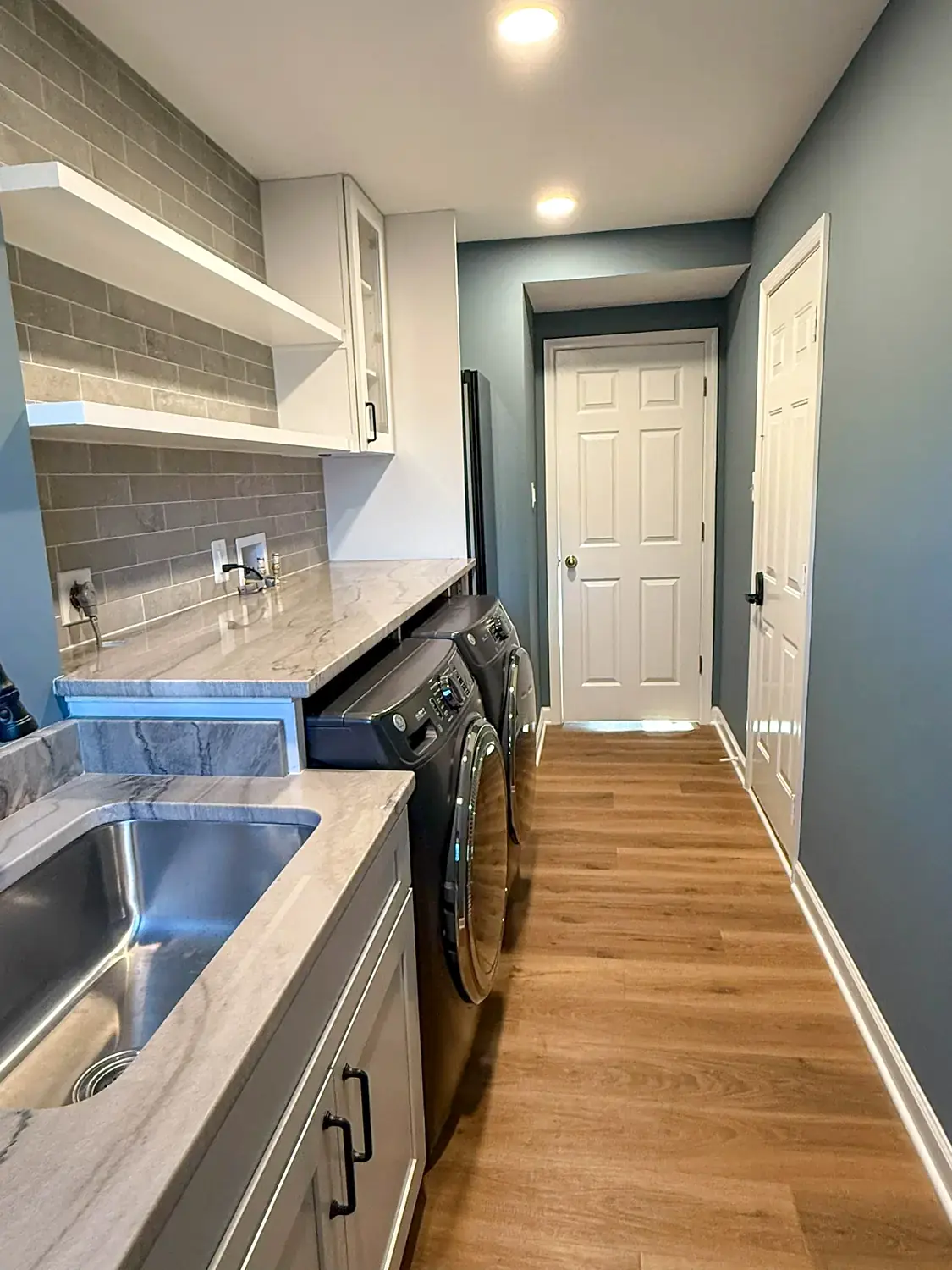 Custom laundry room, whole-home remodeling project in Northern Virginia by HOM Design & Build, view 1