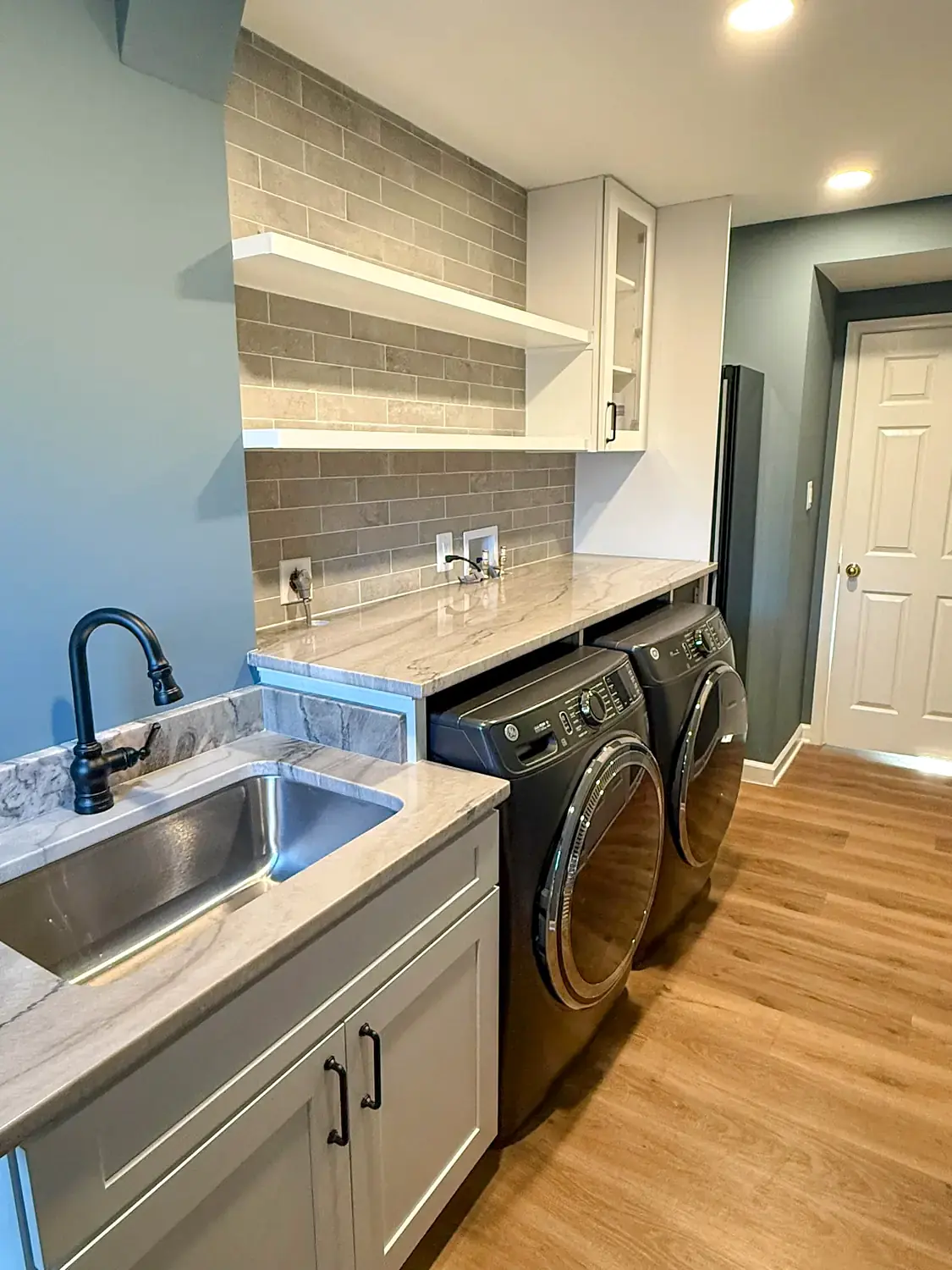 Custom laundry room, whole-home remodeling project in Northern Virginia by HOM Design & Build, view 2