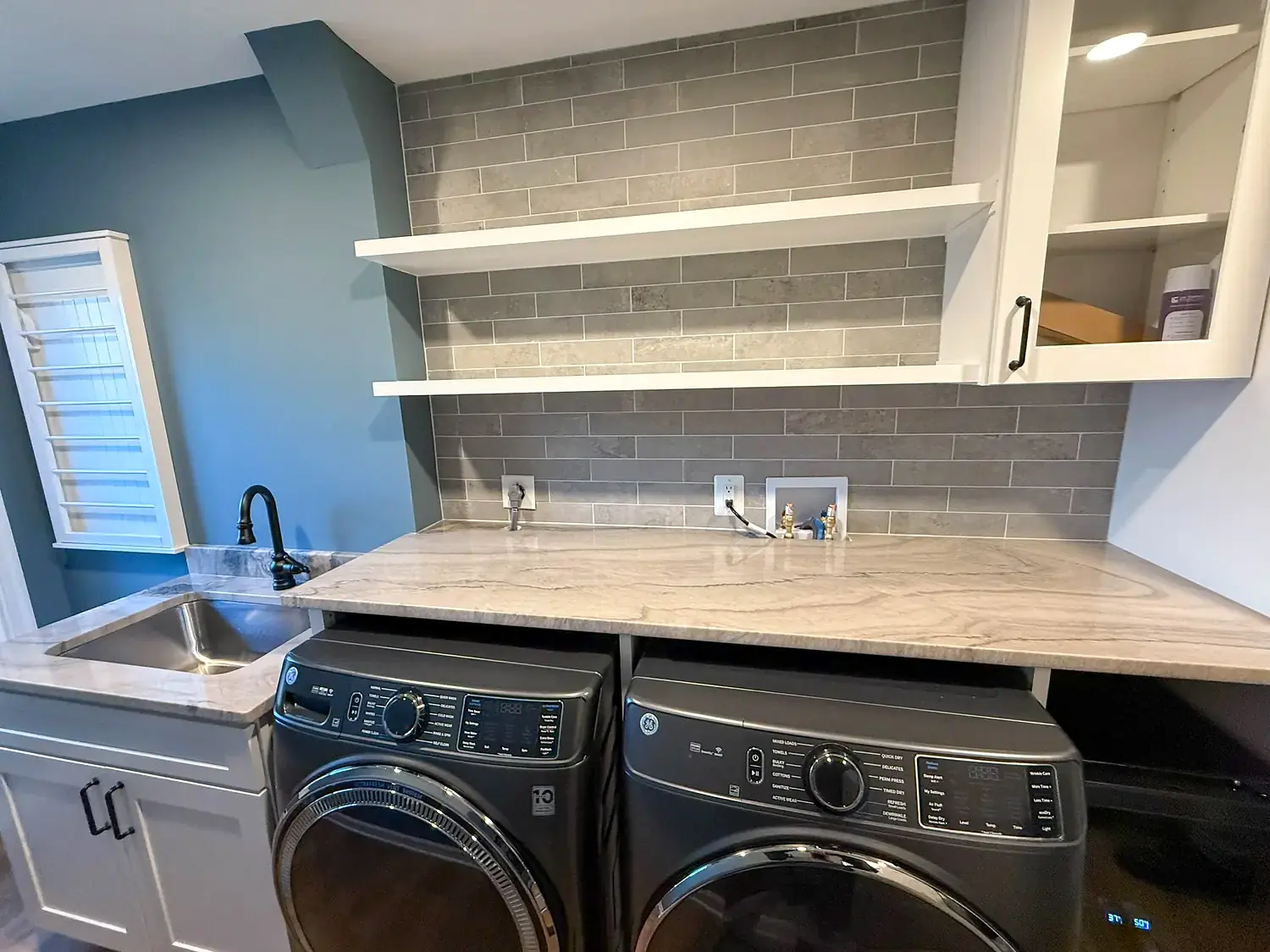 Custom laundry room, whole-home remodeling project in Northern Virginia by HOM Design & Build, view 7